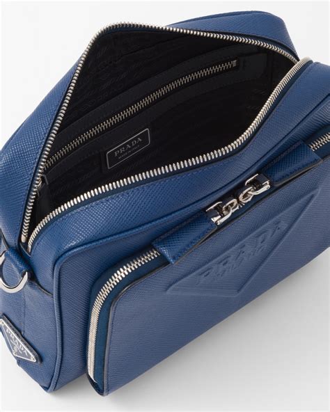 prada saffiano lux bluette tu|Bluette Saffiano Leather Shoulder Bag .